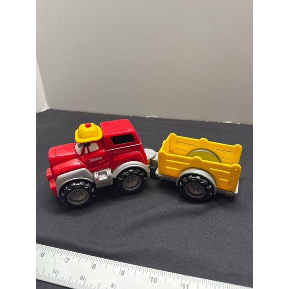 Tonka Red & Yellow Toy Truck With Yellow Trailer For Kids Durable Plastic Intera - Picture 4 of 9